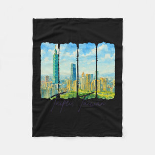 Taipei Taiwan Travel Brushstroke Meet Me In Taipei Fleece Blanket