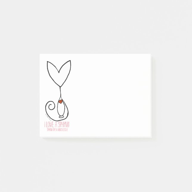 Tai's Sphynx Angel I Love a Sphynx Post-It Notes (Front)