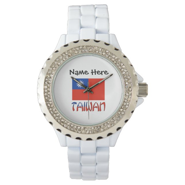 Taiwan and Taiwanese Flag Personalized  Watch (Front)