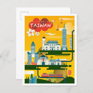 Taiwan Art Travel Illustration Postcard