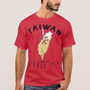 Taiwan Bubble Tea Funny Bubble Tea Taiwan Map BOBA T-Shirt