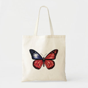 Taiwan butterfly monarch flag tote bag