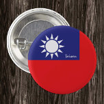 Taiwan button, patriotic Taiwanese Flag fashion Button<br><div class="desc">Buttons: Taiwan & Taiwanese Flag - love my country,  travel,  holiday,  national patriots / sports fans</div>