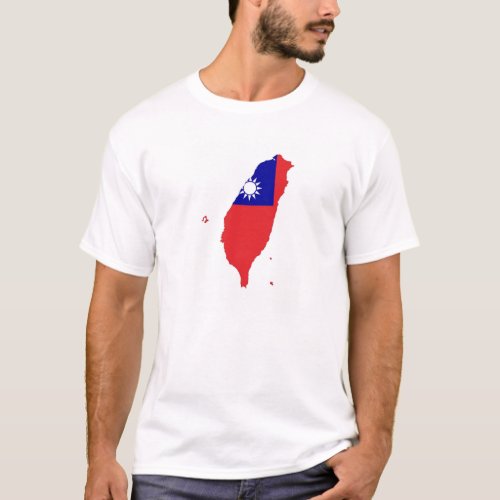 taiwan china country flag map shape silhouette T_Shirt