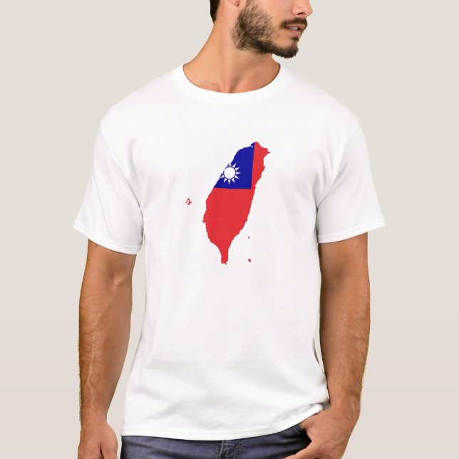 taiwan china country flag map shape silhouette T-Shirt (Front)