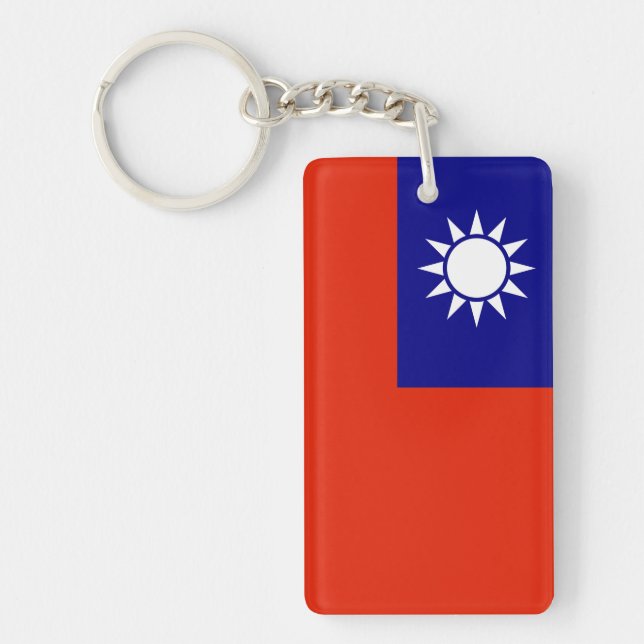 taiwan country flag china province symbol keychain (Front)
