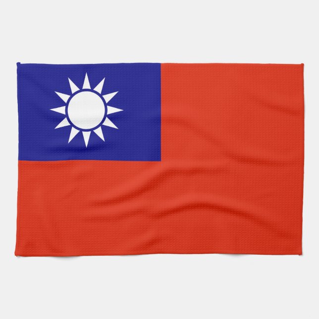 taiwan country flag china province symbol kitchen towel (Horizontal)