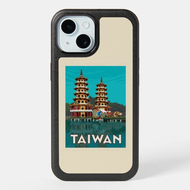 Taiwan | Dragon And Tiger Pagodas iPhone 15 Case (Back)