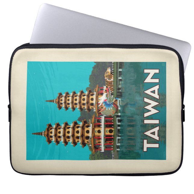 Taiwan | Dragon And Tiger Pagodas Laptop Sleeve (Front)