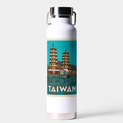 Taiwan  Dragon And Tiger Pagodas Water Bottle