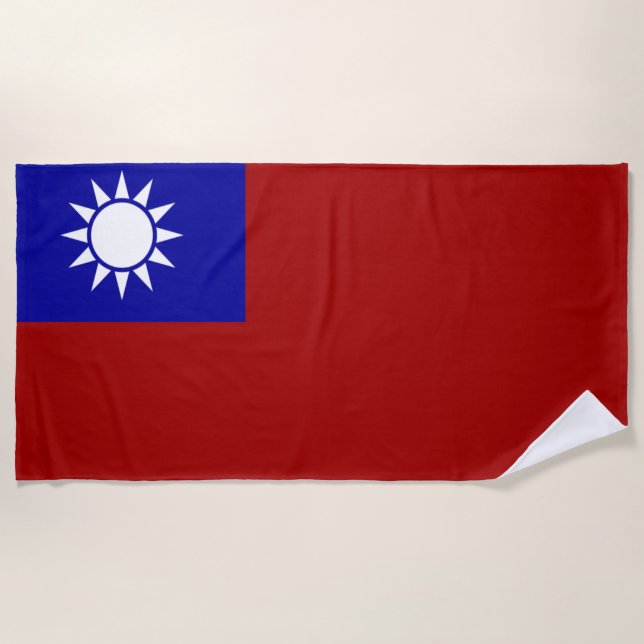 Taiwan flag beach towel (Front)