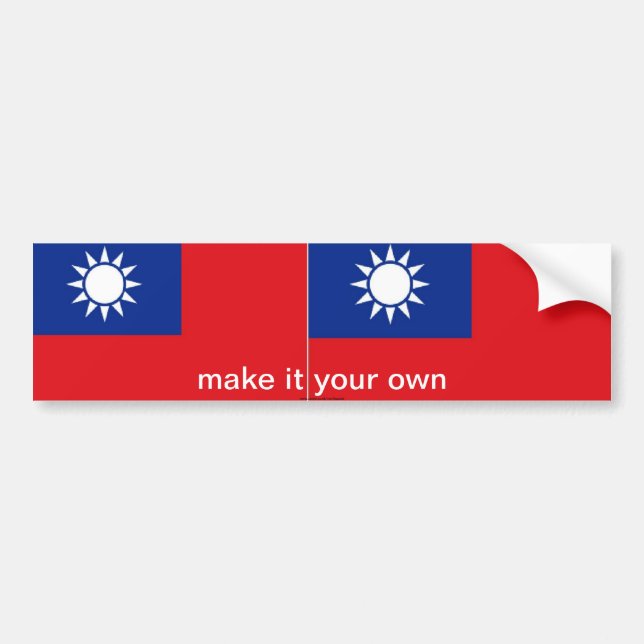 Taiwan flag bumper sticker (Front)
