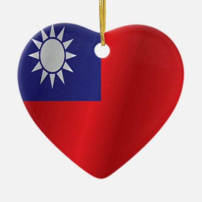 Taiwan flag ceramic ornament (Front)