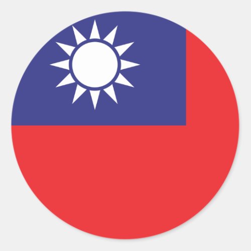 Taiwan Flag Classic Round Sticker