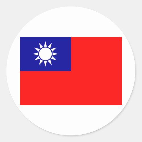 Taiwan Flag Classic Round Sticker