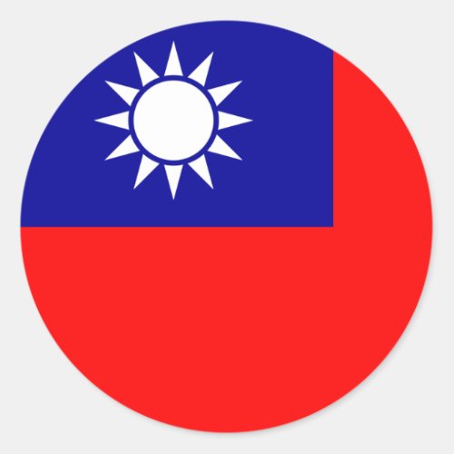 taiwan flag classic round sticker