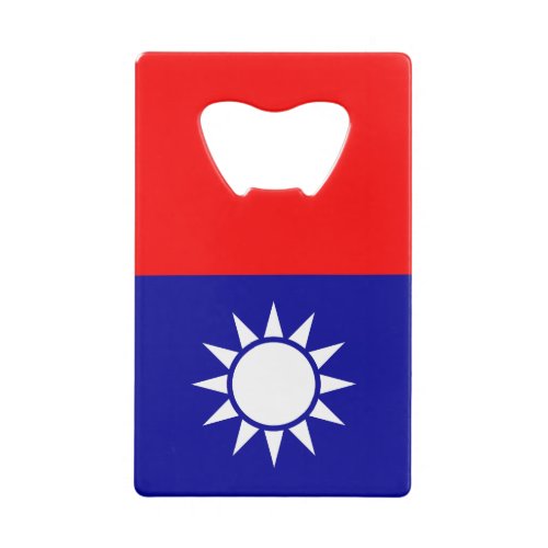 Taiwan Flag Credit Card Bottle Opener