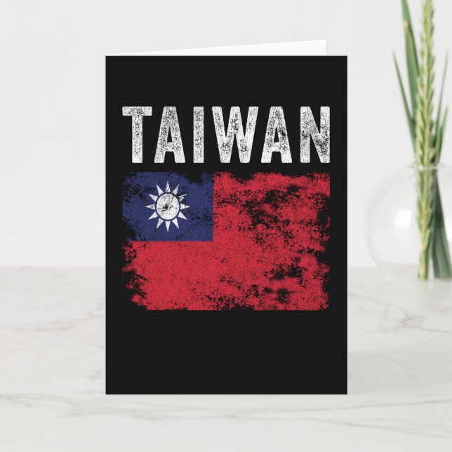 Taiwan Flag Distressed - Taiwanese Flag Card (Front)
