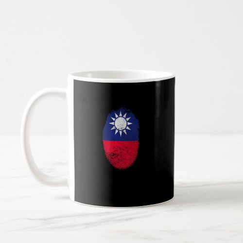 Taiwan Flag Fingerprint Proud Taiwanese Men Women  Coffee Mug