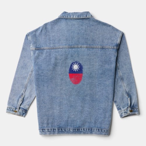 Taiwan Flag Fingerprint Proud Taiwanese Men Women  Denim Jacket