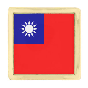 Taiwan Flag Gold Finish Lapel Pin