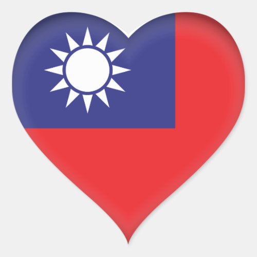 Taiwan Flag Heart Sticker