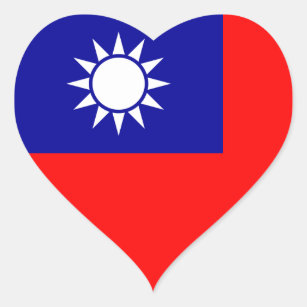 taiwan flag heart sticker