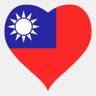 Taiwan Flag Heart Sticker