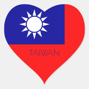taiwan flag heart sticker