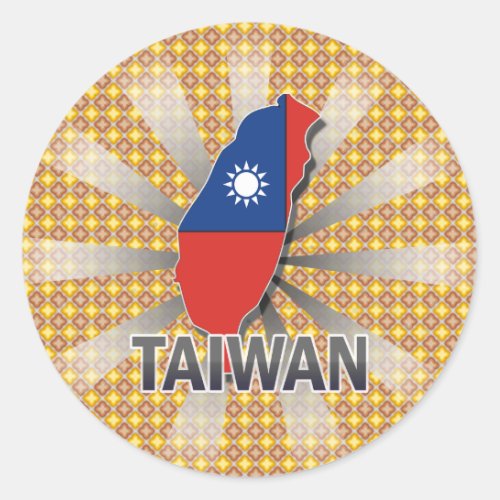 Taiwan Flag Map 20 Classic Round Sticker