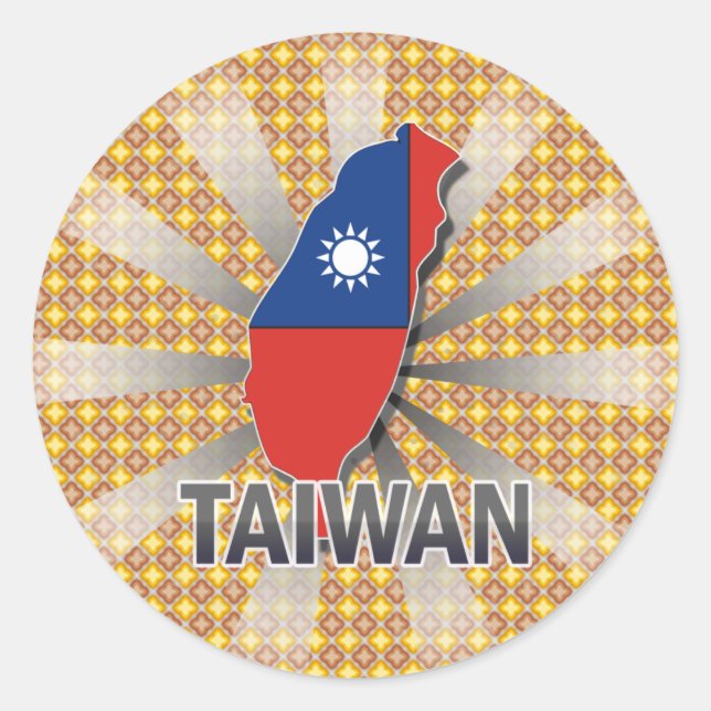 Taiwan Flag Map 2.0 Classic Round Sticker (Front)