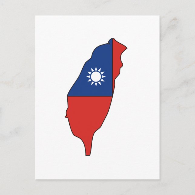 Taiwan flag map postcard (Front)