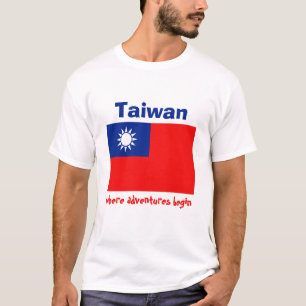 Taiwan Flag + Map + Text T-Shirt