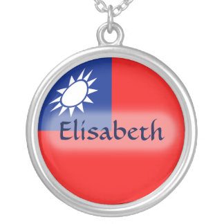 Taiwan Flag + Name Necklace