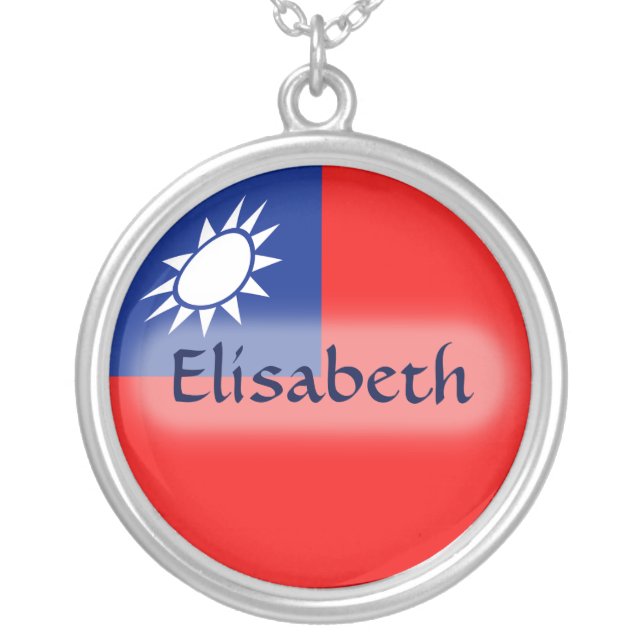 Taiwan Flag + Name Necklace (Front)