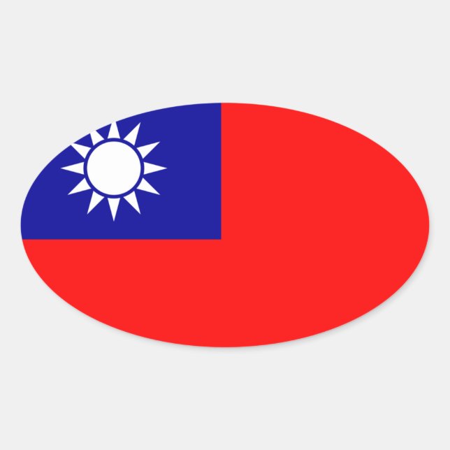Taiwan* Flag Oval Sticker (Front)