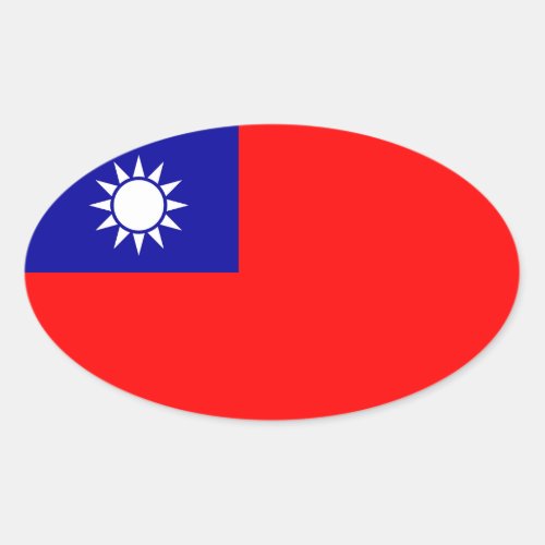 Taiwan Flag Oval Sticker