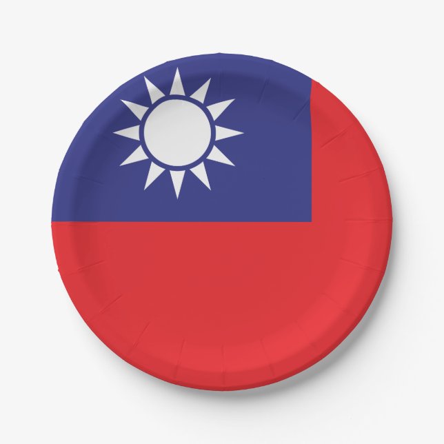 Taiwan Flag Paper Plates (Front)