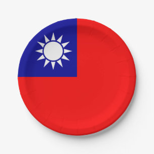 Taiwan Flag Paper Plates