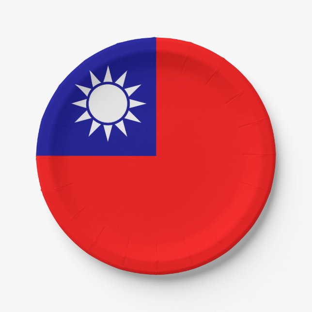 Taiwan Flag Paper Plates (Front)