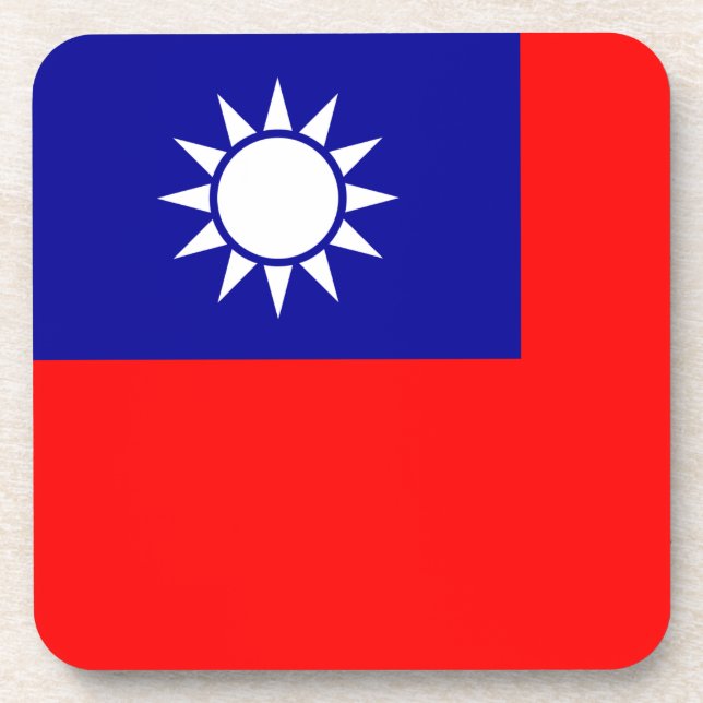 Taiwan Flag: Republic of China, Chinese Taipei Beverage Coaster (Front)