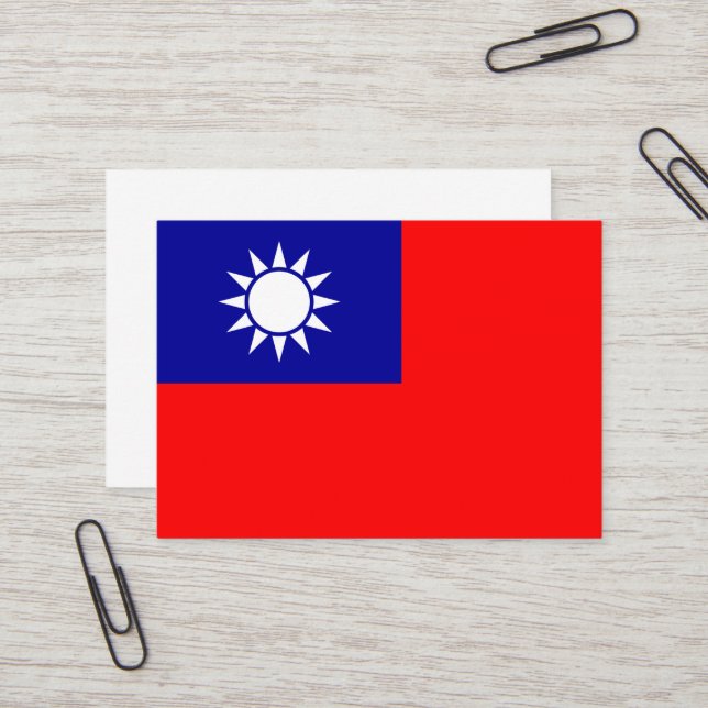 Taiwan Flag: Republic of China, Chinese Taipei Business Card (Front/Back In Situ)