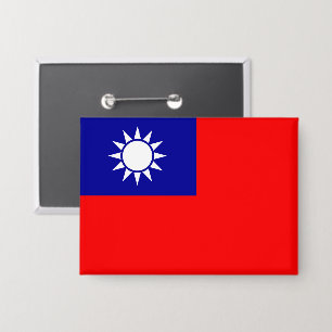 Taiwan Flag: Republic of China, Chinese Taipei Button