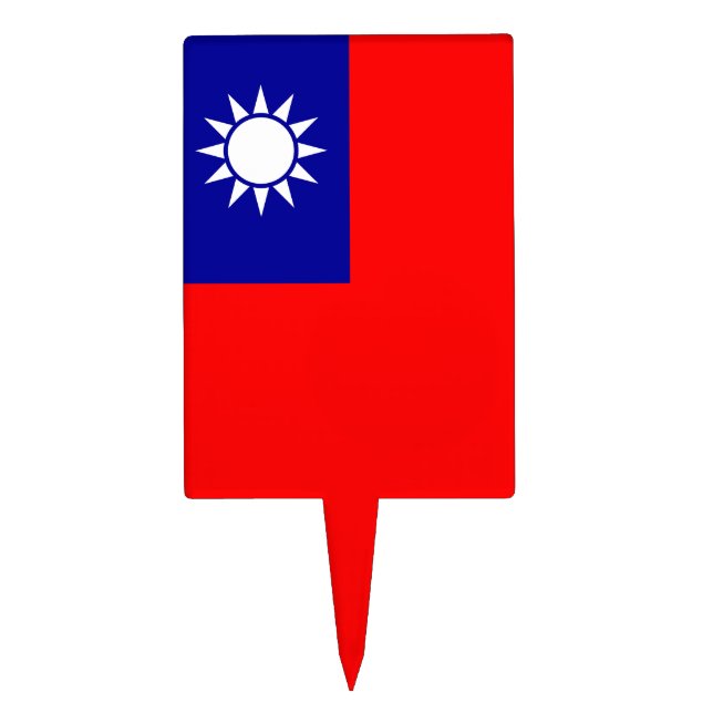 Taiwan Flag: Republic of China, Chinese Taipei Cake Topper (Front)