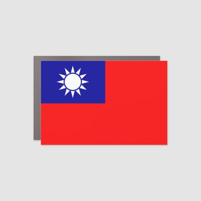 Taiwan Flag: Republic of China, Chinese Taipei Car Magnet (Front)