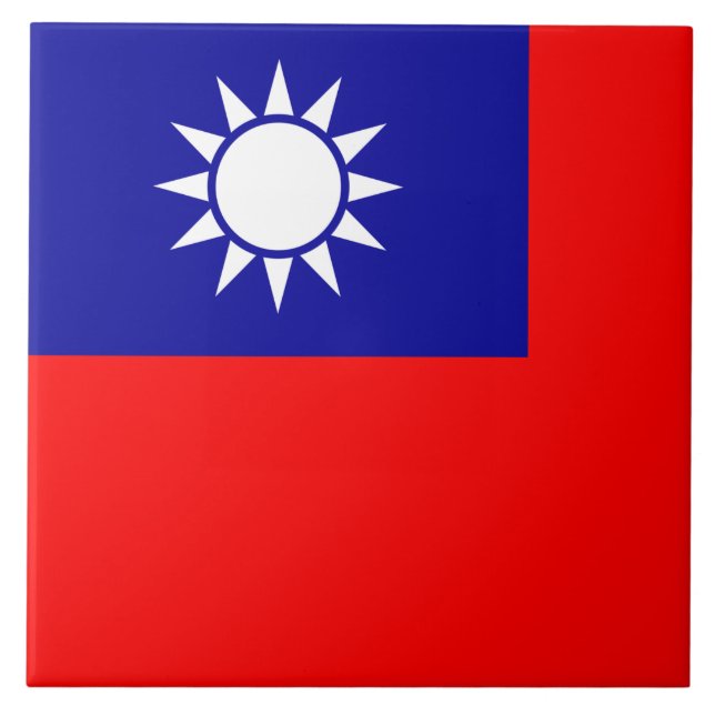 Taiwan Flag: Republic of China, Chinese Taipei Ceramic Tile (Front)