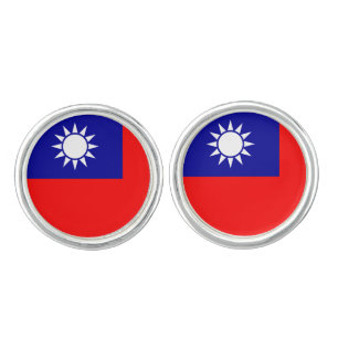 Taiwan Flag: Republic of China, Chinese Taipei Cufflinks