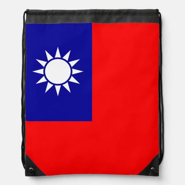Taiwan Flag: Republic of China, Chinese Taipei Drawstring Bag (Front)