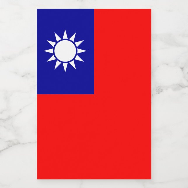 Taiwan Flag: Republic of China, Chinese Taipei Food Label (Single Label)