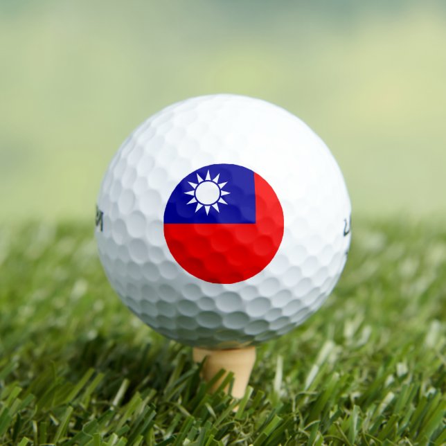 Taiwan Flag: Republic of China, Chinese Taipei Golf Balls (Insitu Tee)